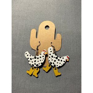 Acrylic Chicken‎ Earrings